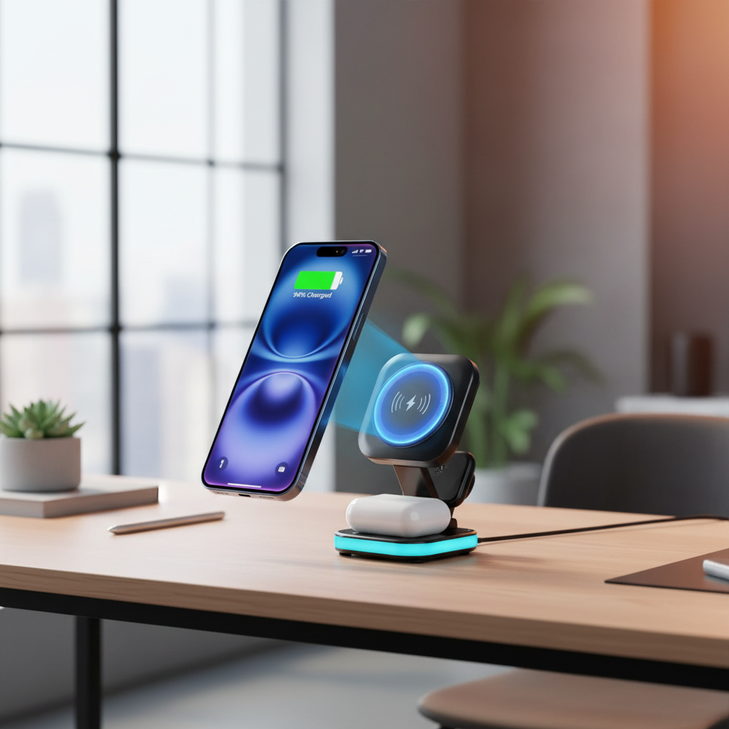 LZEL Magnexus Chargedock 5-In-1 Magnetic Wireless Charger, 15W Fast Charging, USB-C Port