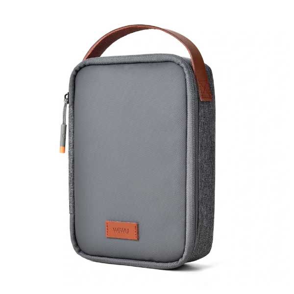 WiWU Minimalist Travel Pouch for Electronics Macbook Accessorie Organizer Bag | Gray