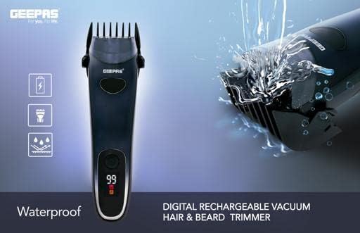 Geepas Rechargeable Hair & Beard Trimmer â?? 2 Combs, 4 Lengths, Li-Ion, Ceramic & Titanium Blade