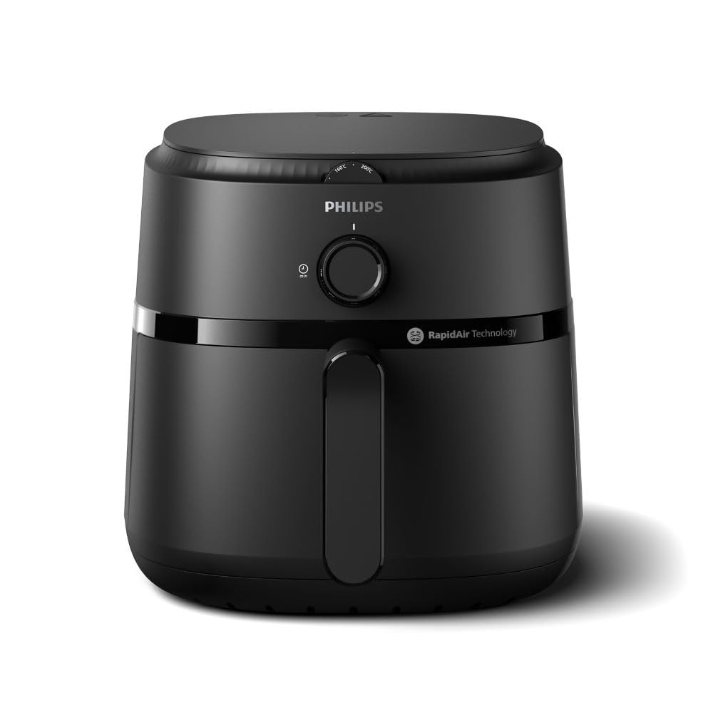 Philips Air Fryer NA130/00, uses up to 90% less fat, 1700W, 6.2 Liter, with Rapid Air Technology | Black