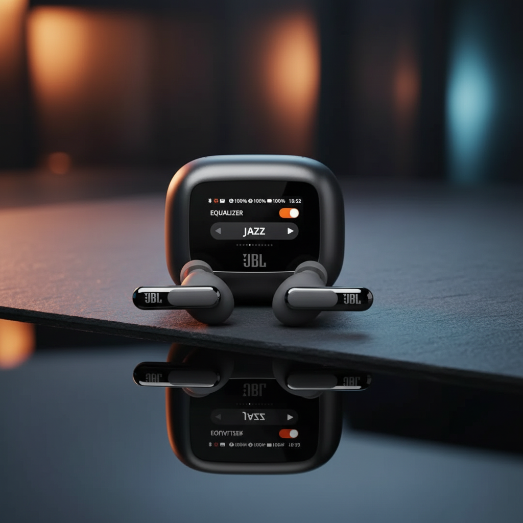 JBL Live Beam 3 True Wireless Earbuds with Screen | Black
