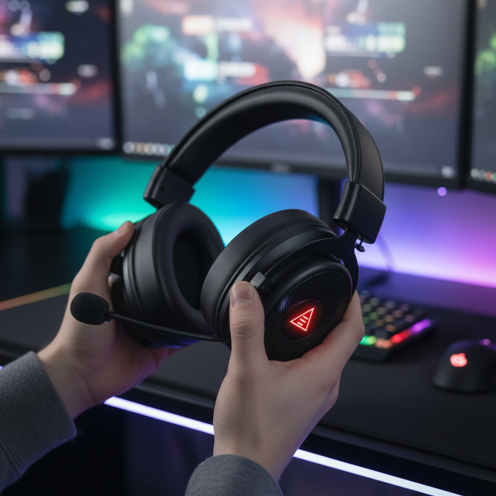 EKSA 2in1 Gaming Headset 7.1 Surround Sound With 3.5mm Jack | Black Red