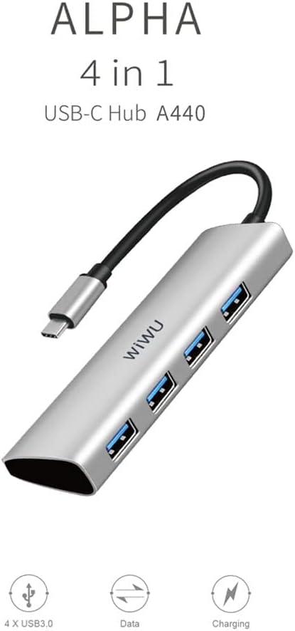 Wiwu Alpha 4 in 1 USB-C Hub Multi-Port Connect Hub | Silver