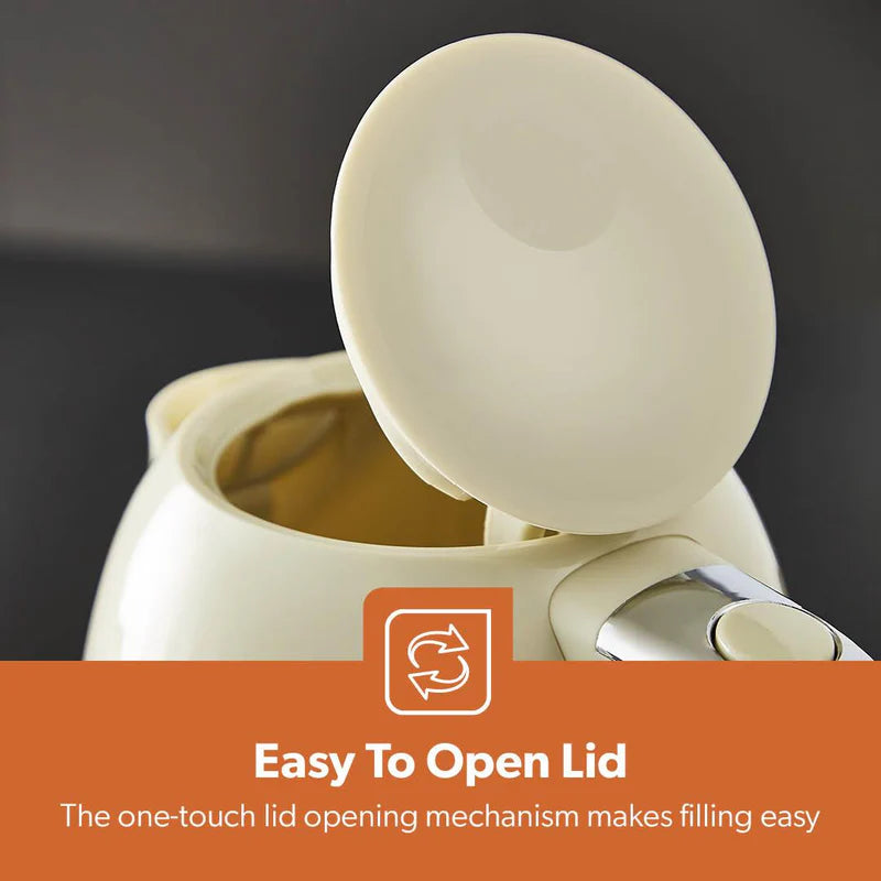 Geepas 1.7L Electric Jug Kettle â€“ 360Â° Rotation, Auto Shut-Off, Removable Filter, Cream