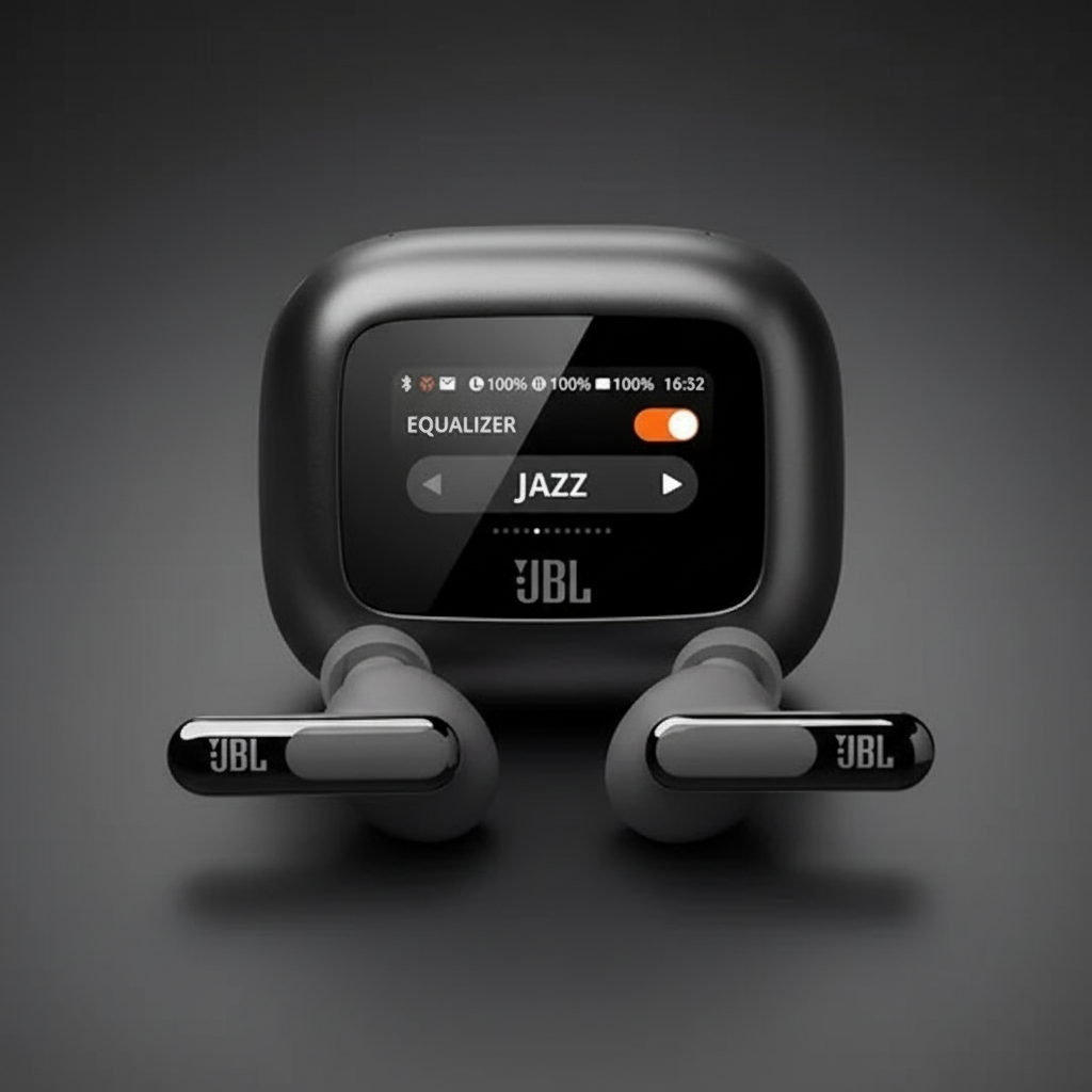 JBL Live Beam 3 True Wireless Earbuds with Screen | Black