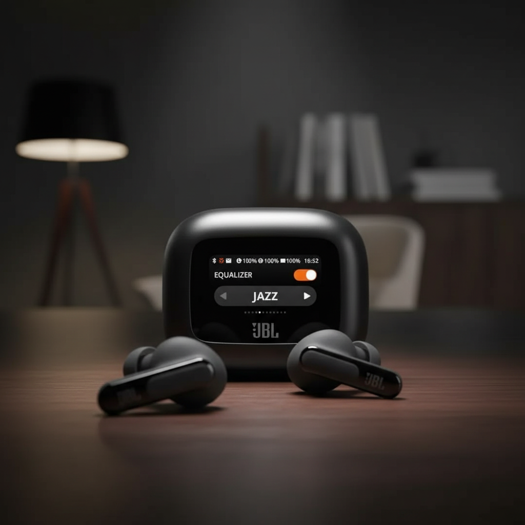 JBL Live Beam 3 True Wireless Earbuds with Screen | Black
