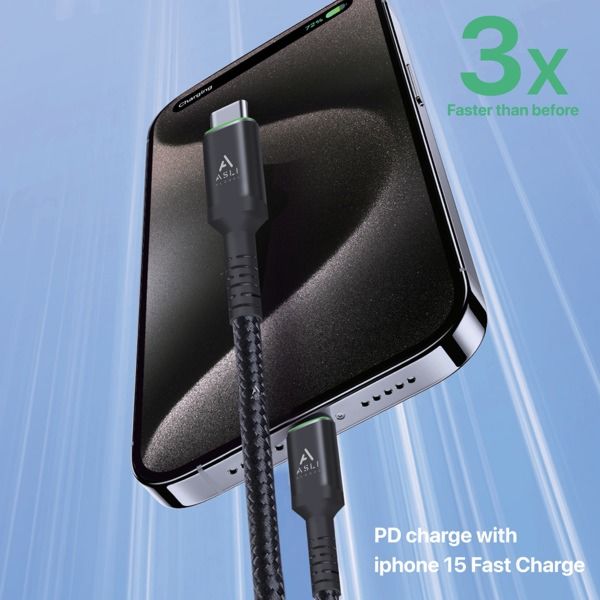 Asli Global Power Wire Max USB-C to USB-C Cable 66W 2M | Black