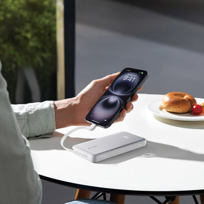 Anker Zolo Power Bank 10,000mAh 22.5W with Built-In USB-C Cable | White