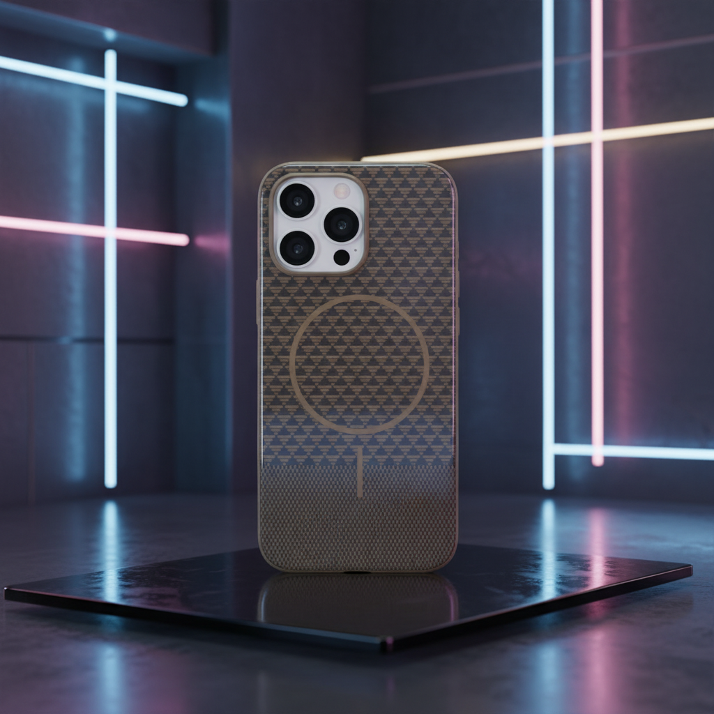 LZEL Magcarbon Splice Case for iPhone 16 Pro Max | Brown Carbon