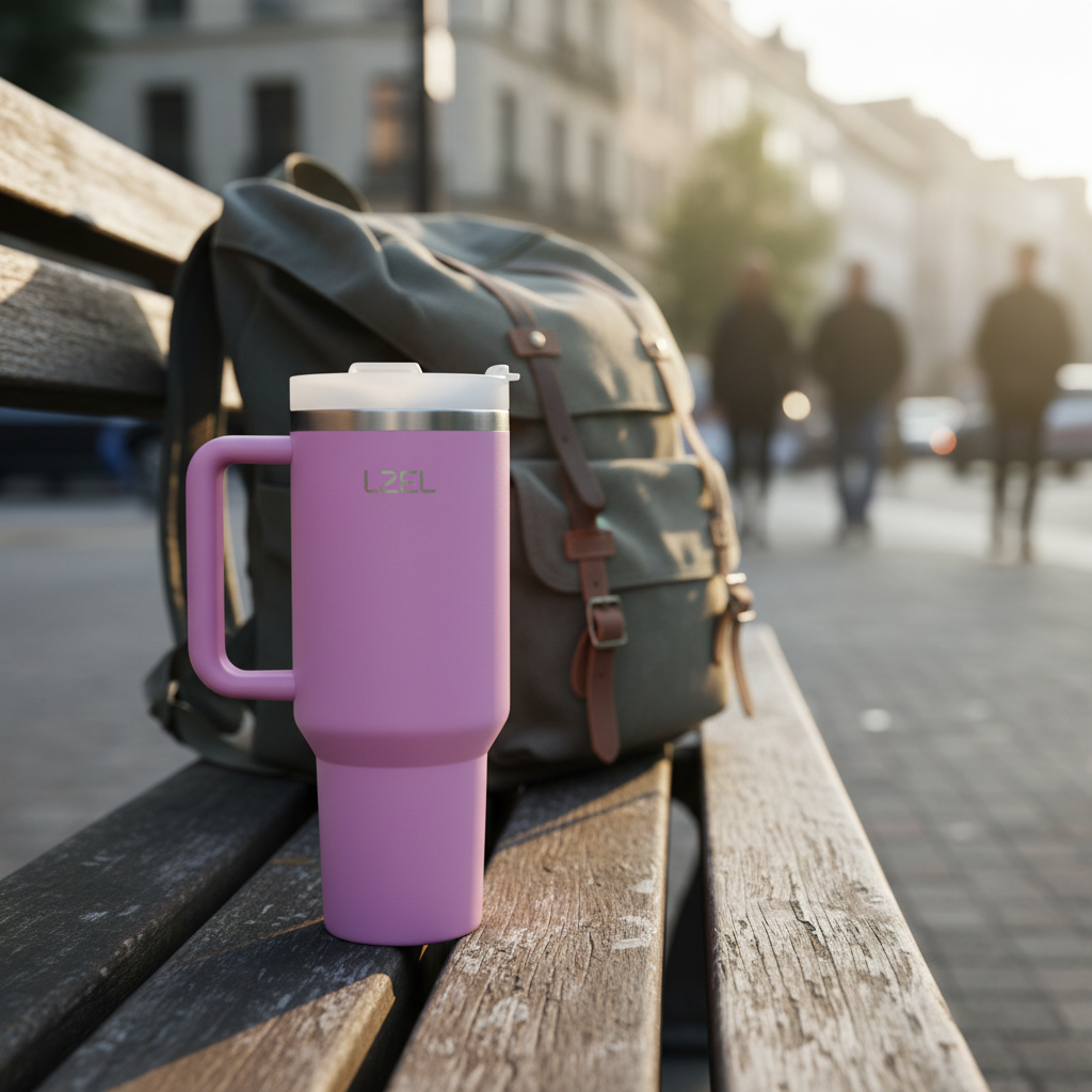 LZEL Tumbler With Handle 800ML Aqua Pure Vacuum Insulated | Light Purple