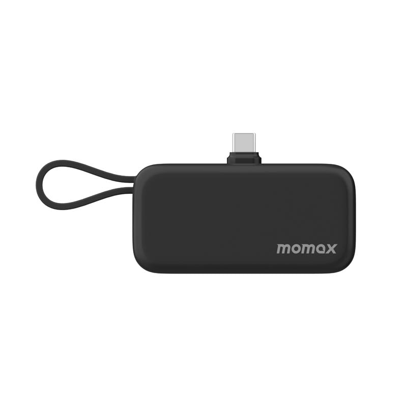 Momax 1-Power Mini 5000mAh Bulit-in foldable USB-C Battery pack | Black