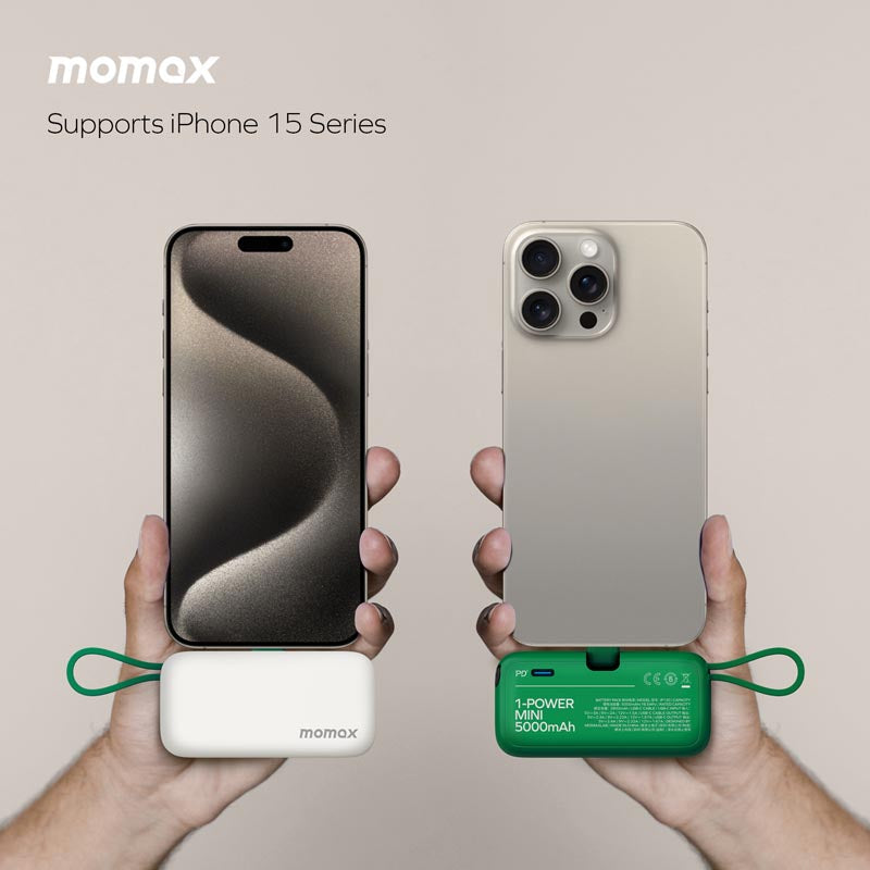 Momax 1-Power Mini 5000mAh Bulit- in Foldable Lightning Battery pack | Black