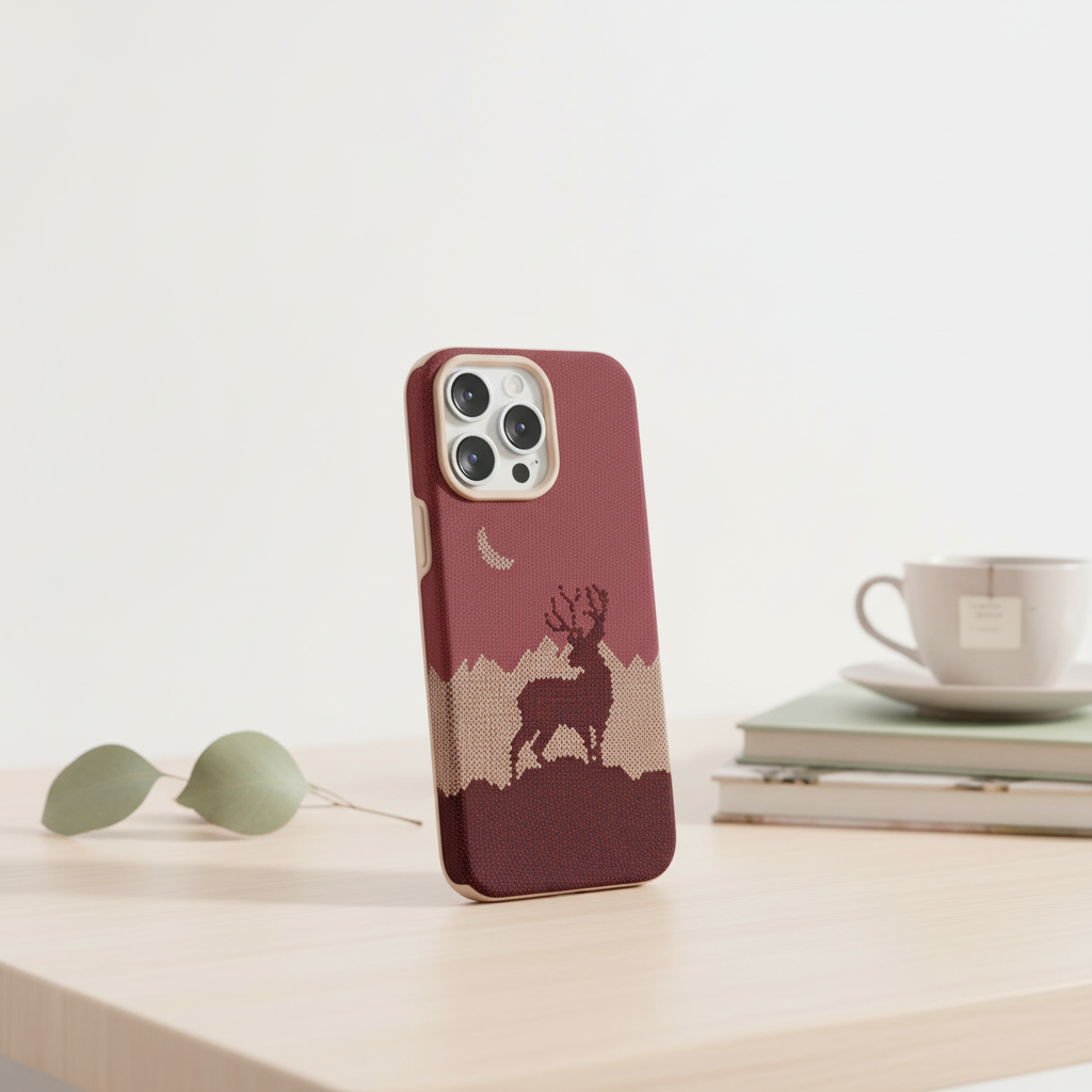 LZEL MagCarbon Deer Cover for iPhone 16 Pro | Wine Deer