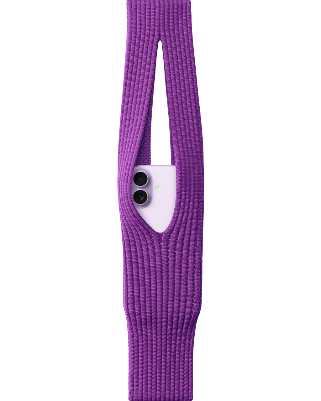 Phone Pocket with Strap â€“ Stretch Knit Wearable iPhone Holder 40 cm | Purple