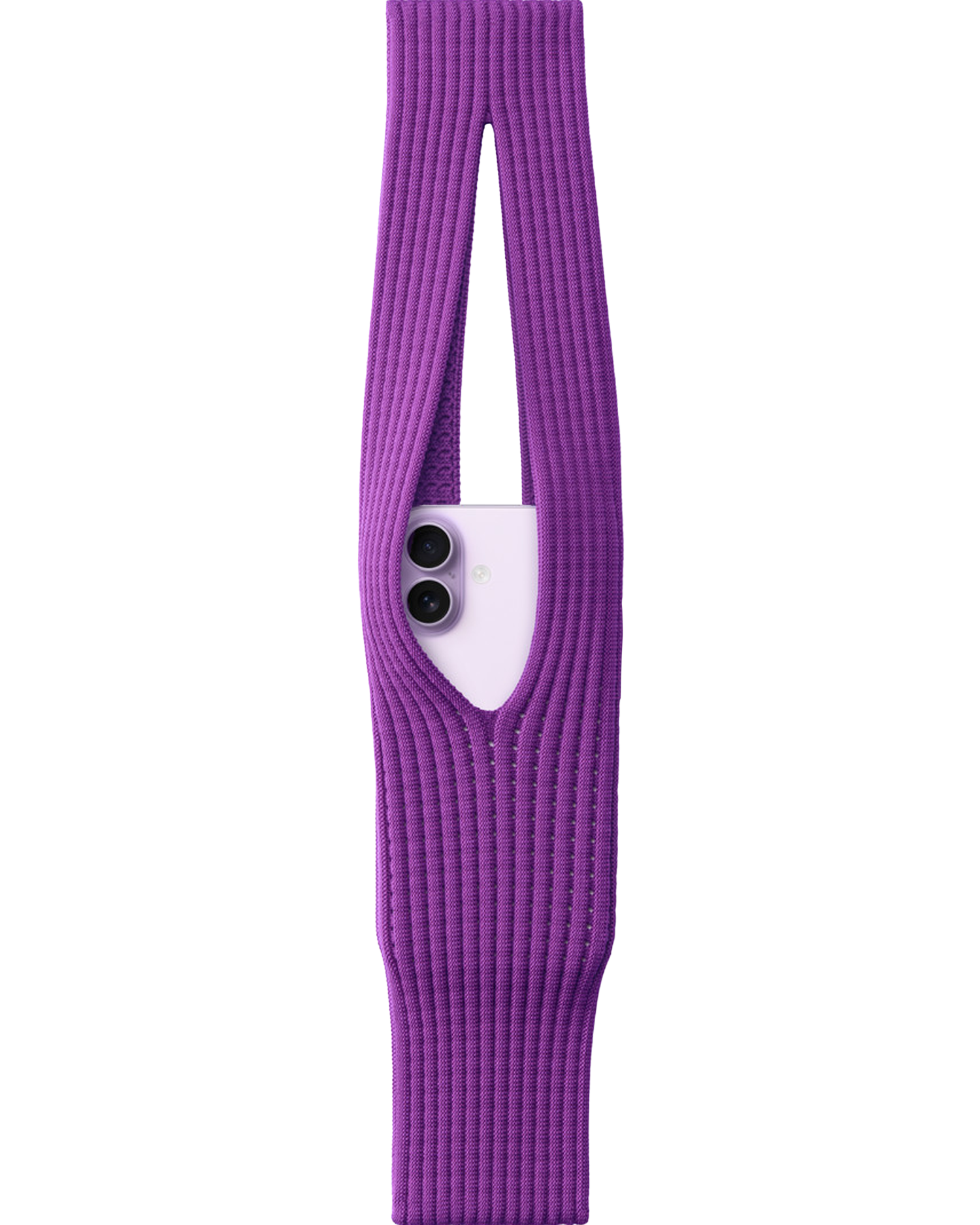 Phone Pocket with Strap â€“ Stretch Knit Wearable iPhone Holder 40 cm | Purple