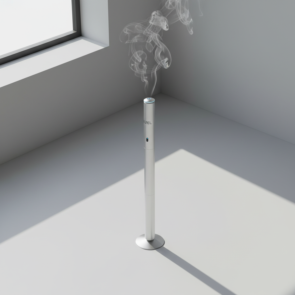 LZEL Aroma Diffuser Aromavista Serenity Prestige Scent Diffuser Waterless Nebulizer Aroma Diffuser, 2000sqft | Silver