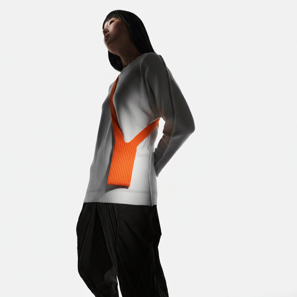 Phone Pocket with Strap â€“ Stretch Knit Wearable iPhone Holder 80 cm | Mandarin