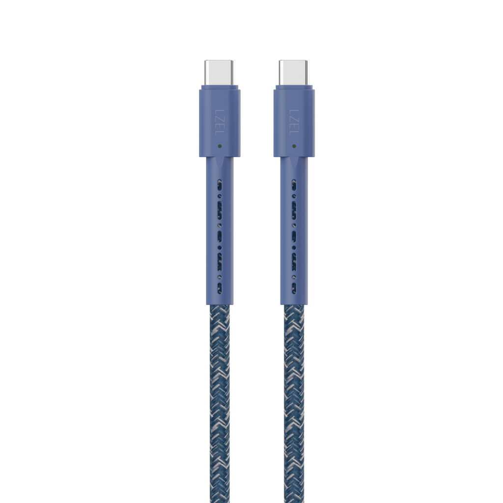 LZEL Celeris Charge CXC Braided USB-C to USB-C Cable, 480Mbps, 240W Max, 2m | Blue
