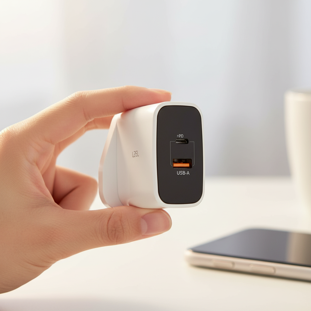 LZEL VoltixCharge 35W Dual Port USB-A USB-C GaN Wall Charger