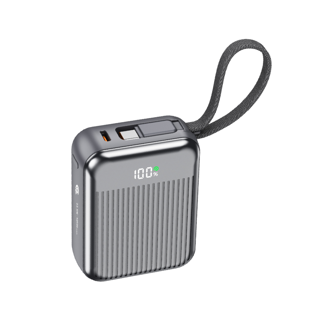 90 Percent Primvolt Sync 22.5W Dual Built-In Cables Power Bank Powerdelivery Qc 3.0 | Usb-C & Lightning | Gray