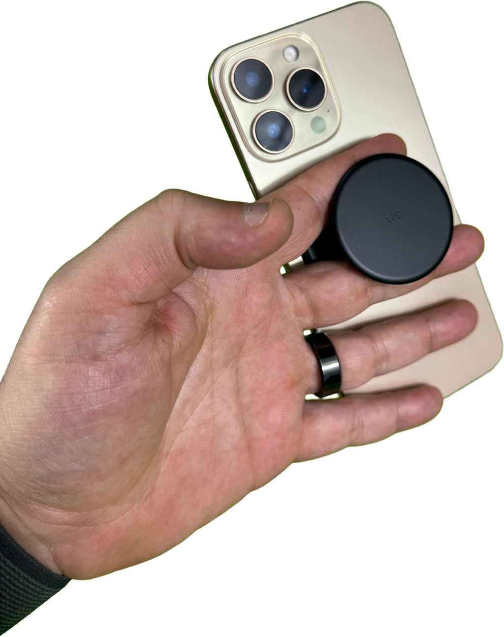 LZEL GripLoop Pop Series – Magnetic Finger Pop Holder & Stand | Midnight Black