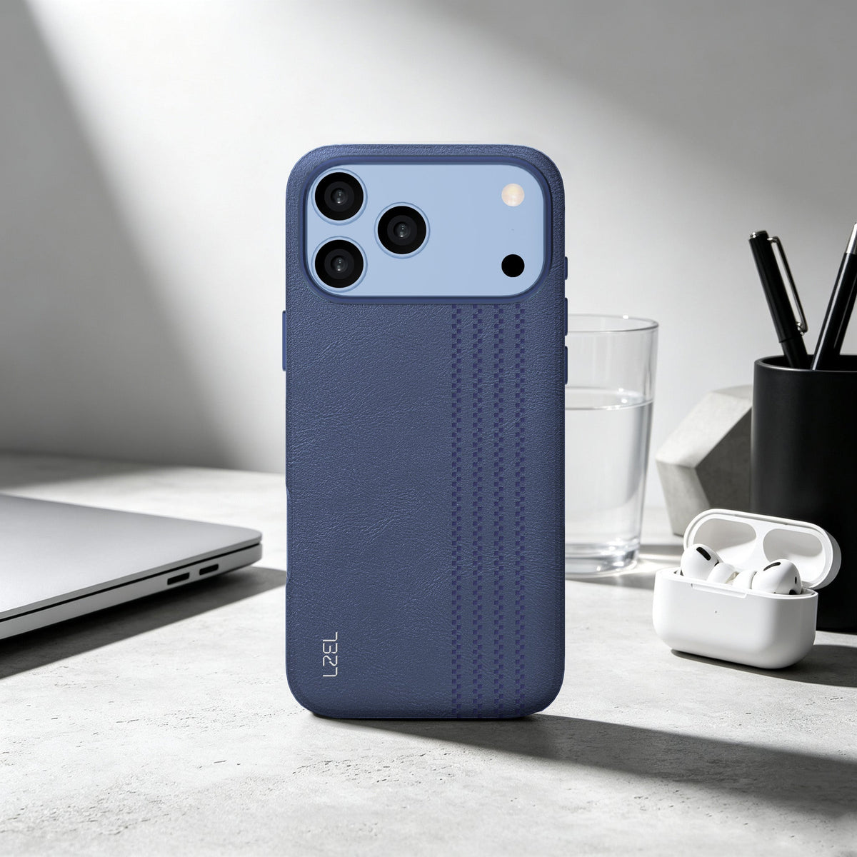 LZEL MAGLINEAR Premium Leather MagSafe Case with Linear Pattern for iPhone 18 Pro & 18 Pro Max