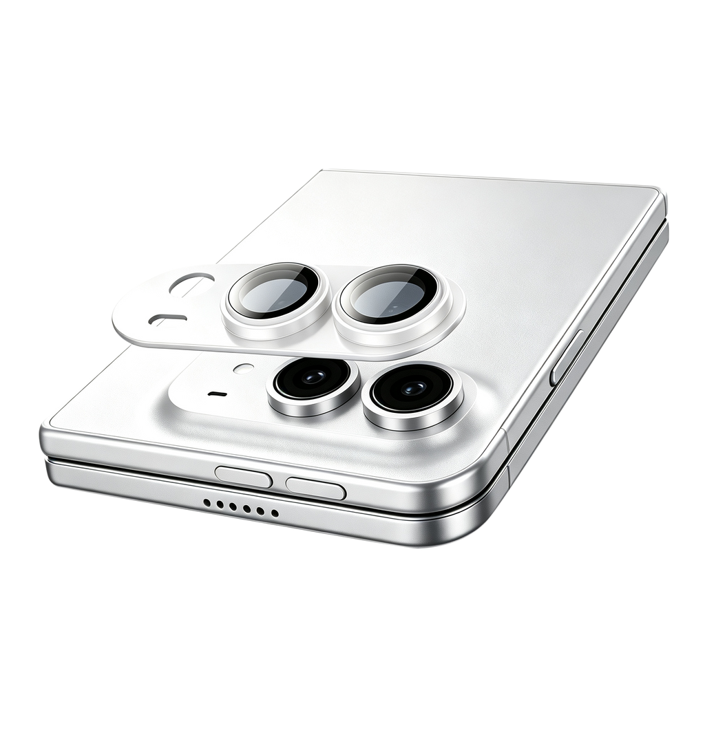 aslitec DUO ARMOR Integrated Camera Lens Protector with Premium Tempered Glass for iPhone Duo | Silver