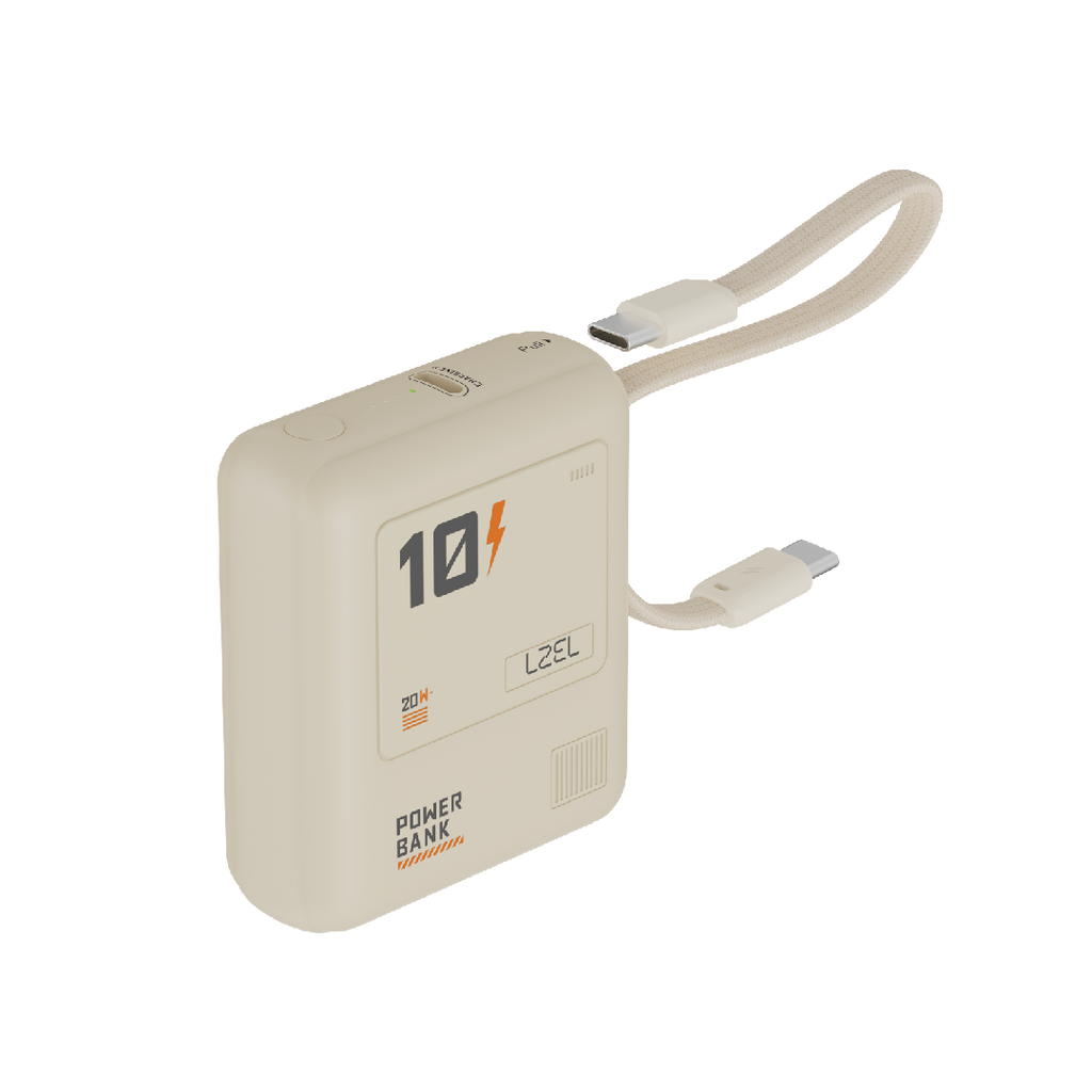 LZEL Zenoflex Surge10 10000Mah 20W Max Pd Power Bank Supports Type-C | Cream