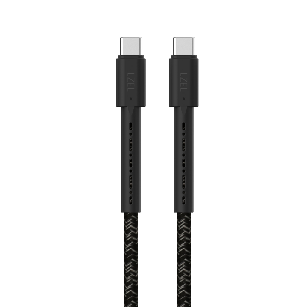 LZEL Celeris Charge CXC Braided USB-C to USB-C Cable, 480Mbps, 240W Max, 2m | Black