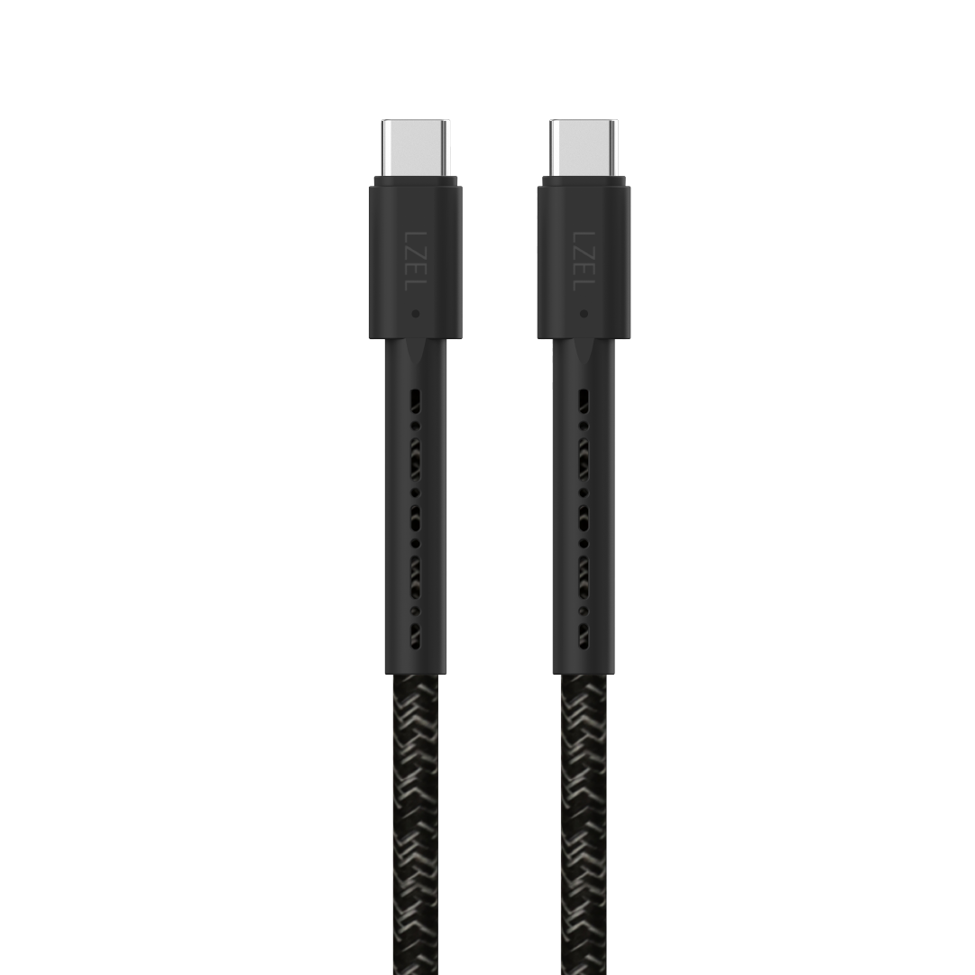 LZEL Celeris Charge CXC Braided USB-C to USB-C Cable, 480Mbps, 240W Max, 2m | Black