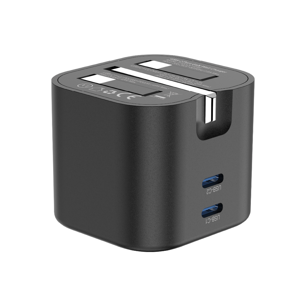 Asli  Global Powercore Dual 45 Gan Dual-Port Usb-C Fast Charger | Black