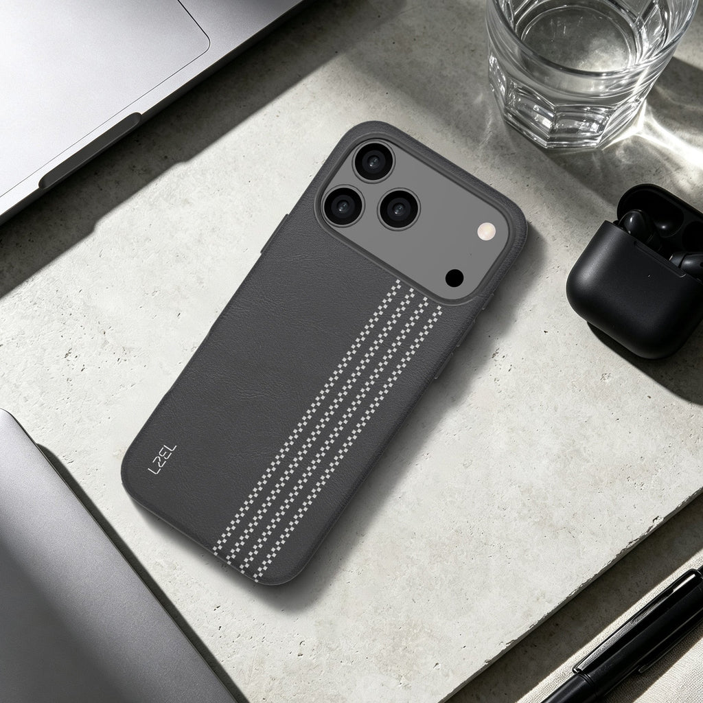 LZEL MAGLINEAR Premium Leather MagSafe Case with Linear Pattern for iPhone 18 Pro & 18 Pro Max