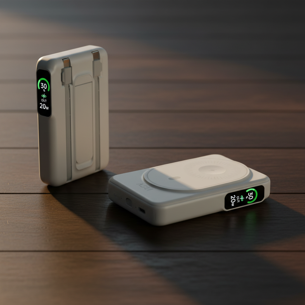 Asli Global Magcrest Hub 6-in-1 Magnetic 10000mAh PD Wireless Power Bank | White