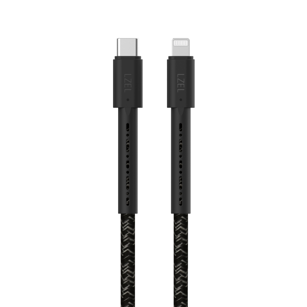 LZEL Celeris Charge CXL Braided USB-C to Lightning Cable, 480Mbps, 60W Max, 1 Meter | Black