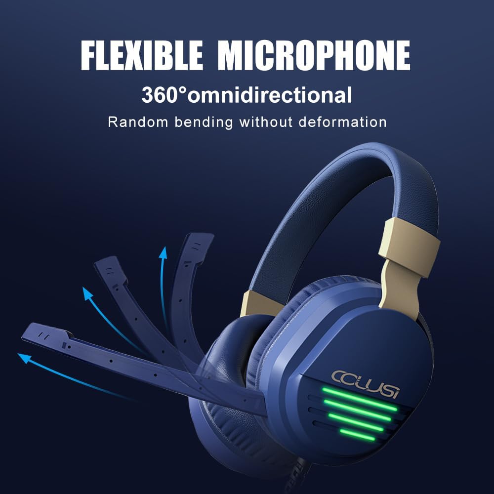 Colusi Gaming Stereo 3.5+USB Headphone RGB Light |Blue