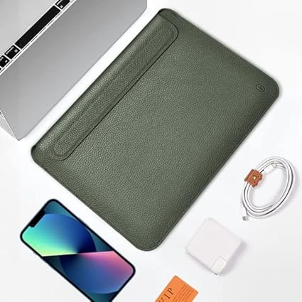 WIWU Genuine Leather Sleeve For Macbook 12 and Laptop | Green