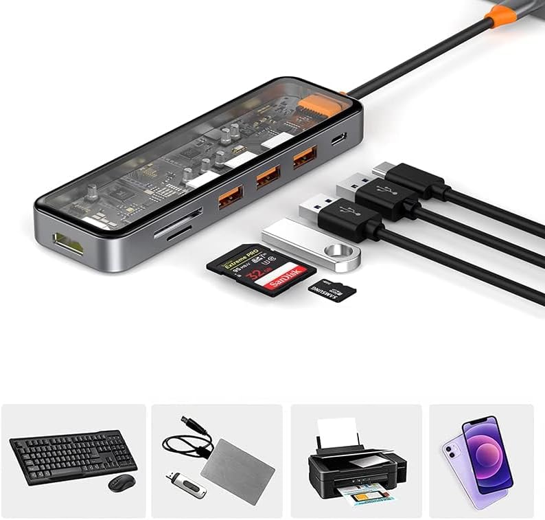 Wiwu Cyber Hub 7 In 1 Usb-C Hub Clear