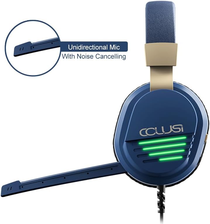 Colusi Gaming Stereo 3.5+USB Headphone RGB Light |Blue