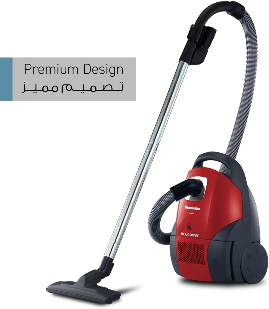 Panasonic Vacuum Cleaner 1400W, 4 L Dust Bag Capacity (MC-CG521R747) | Red/Black