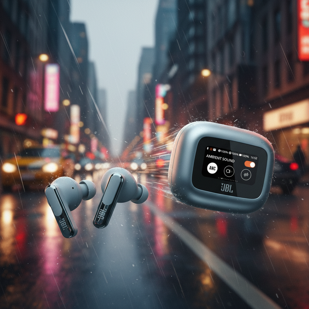 JBL Live Beam 3 True Wireless Earbuds with Screen | Blue