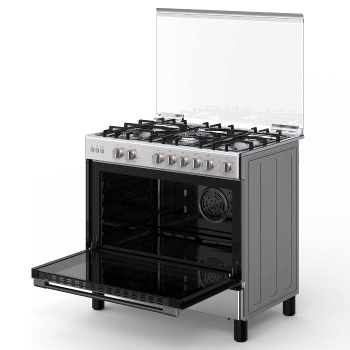 Toshiba 90X60cm Stainless Steel Gas Cooker with 115L Capacity