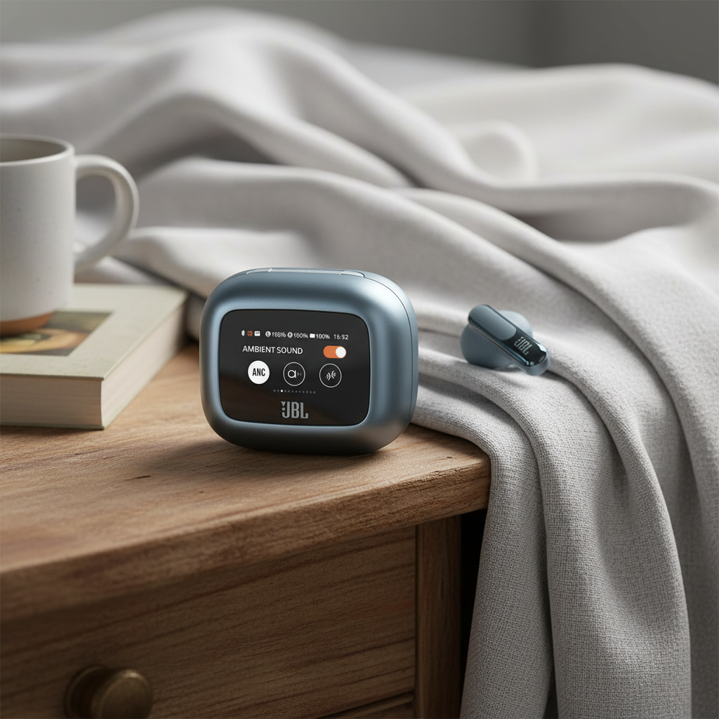JBL Live Beam 3 True Wireless Earbuds with Screen | Blue