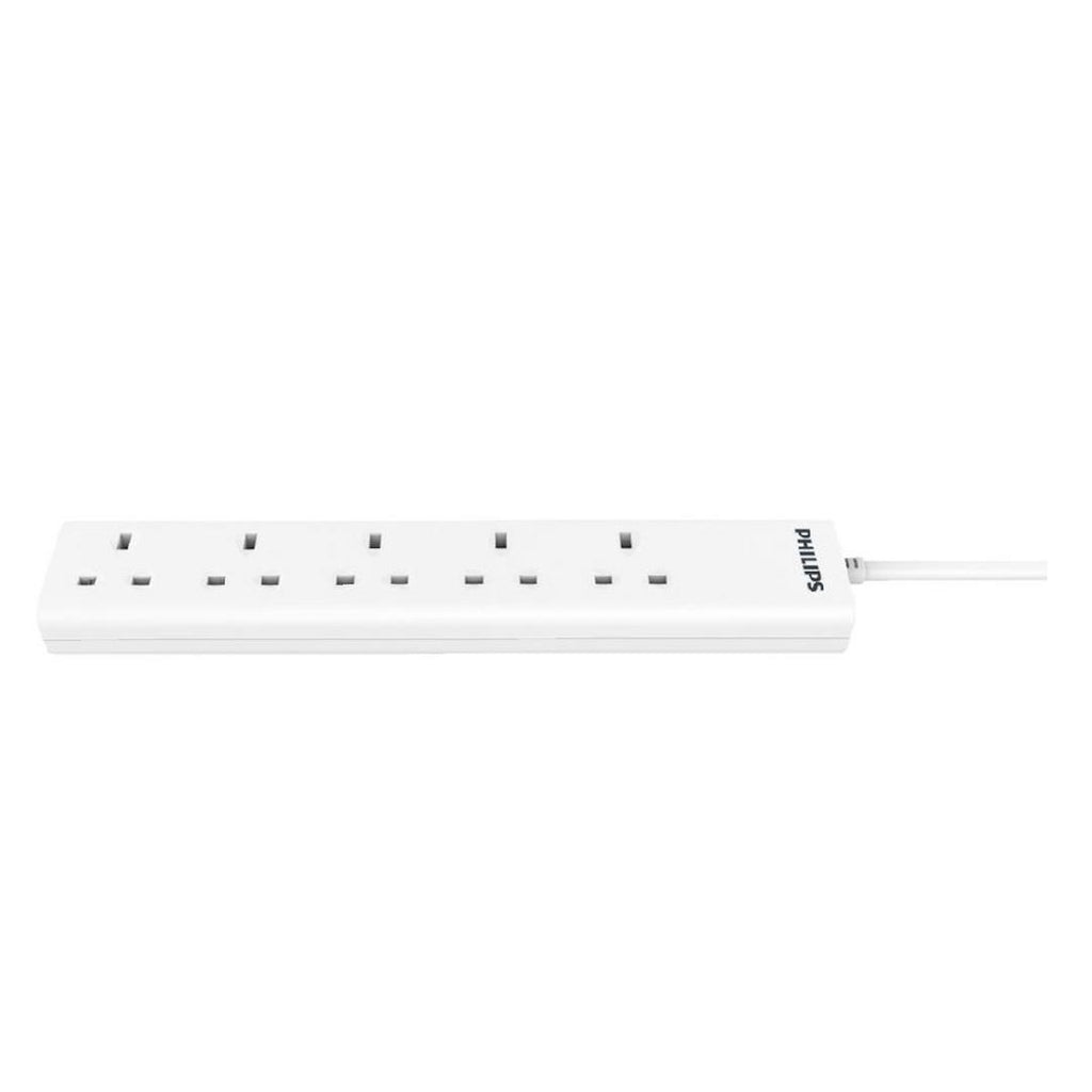 Philips Power Extension Cord 5 Port, 3M | White