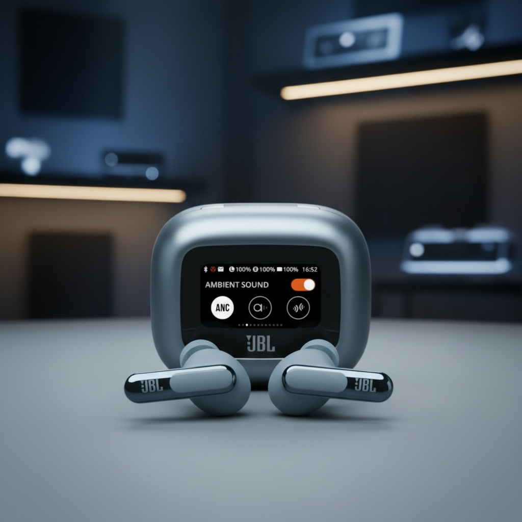 JBL Live Beam 3 True Wireless Earbuds with Screen | Blue