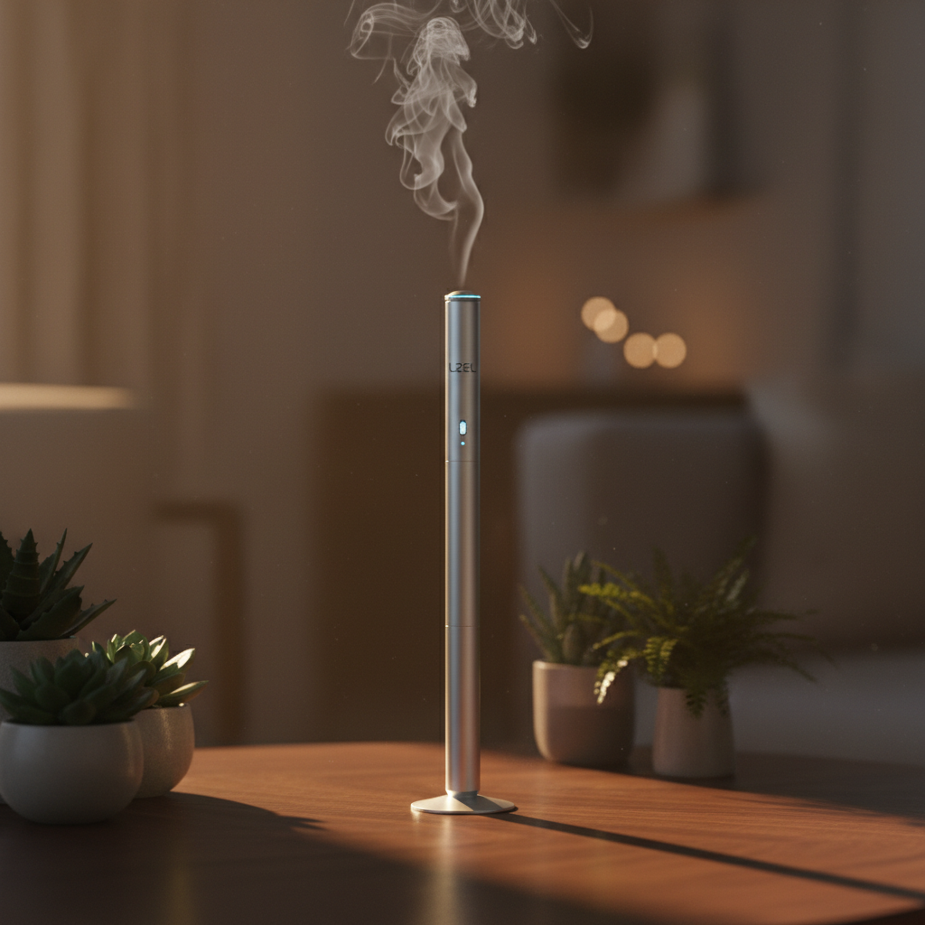 LZEL Aroma Diffuser Aromavista Serenity Prestige Scent Diffuser Waterless Nebulizer Aroma Diffuser, 2000sqft | Silver