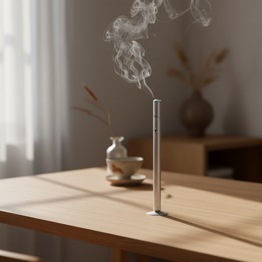 LZEL Aroma Diffuser Aromavista Serenity Prestige Scent Diffuser Waterless Nebulizer Aroma Diffuser, 2000sqft | Silver