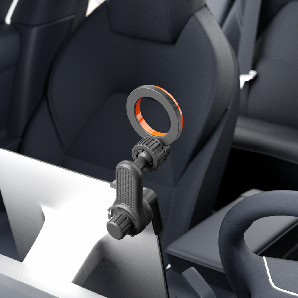 LZEL Mountmag Drive 360Â° Rotating Abs Car Monitor Holder Stable Mount For Tesla, Byd & Ev Cars