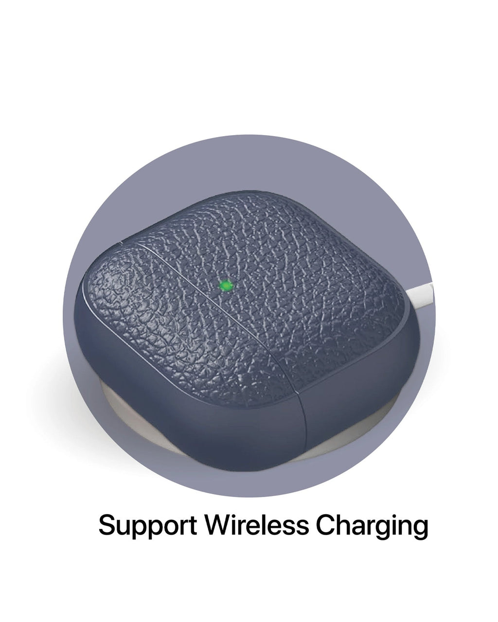 LZEL Airpods 4 Aurum Guard Premium TPU Leather Case | Blue