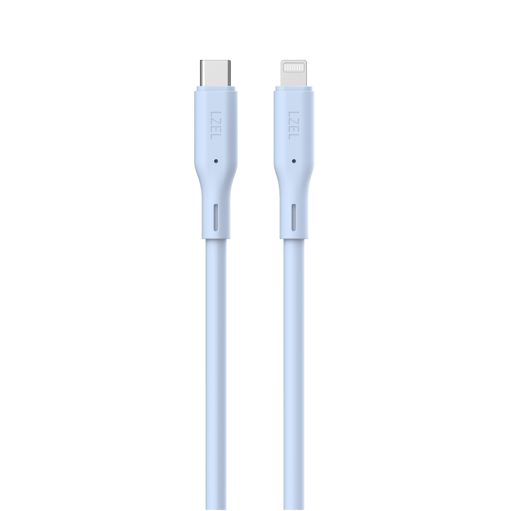 LZEL Celeris Silox CXL Soft Silicone USB-C to Lightning Cable, 480Mbps, 60W Max, 2m | Blue