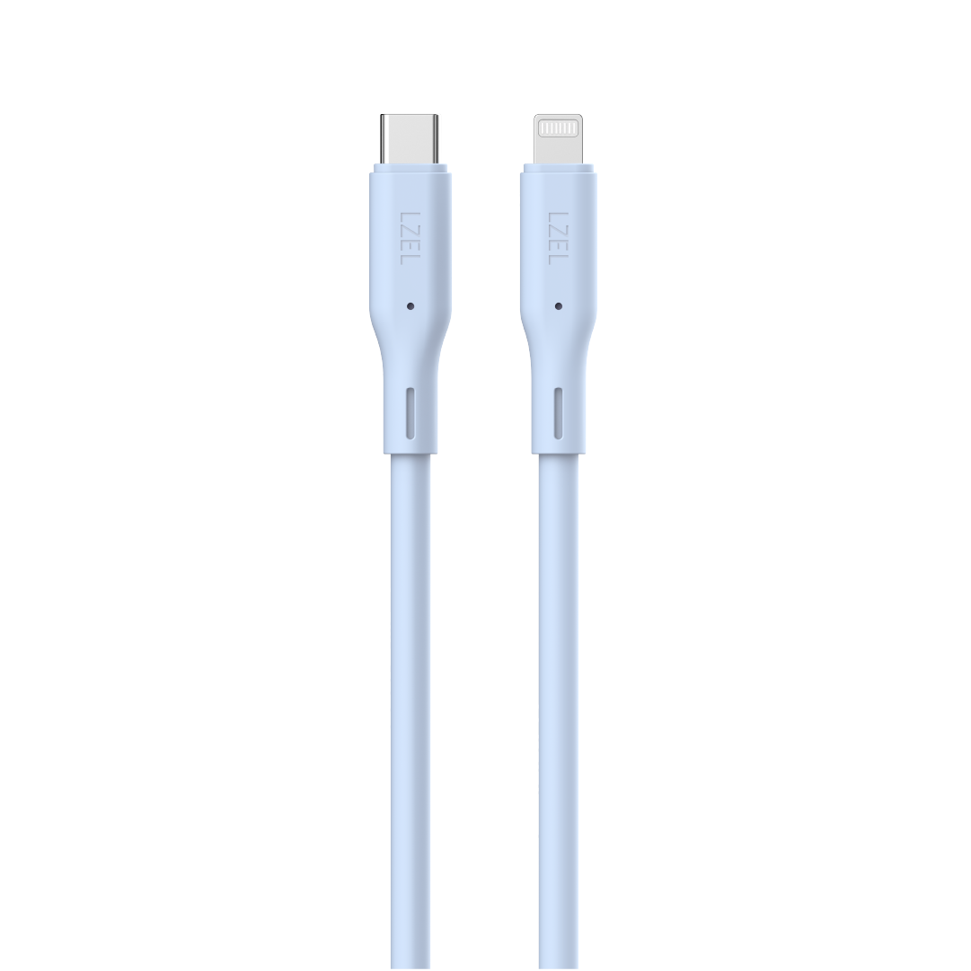 LZEL Celeris Silox CXL Soft Silicone USB-C to Lightning Cable, 480Mbps, 60W Max, 2m | Blue